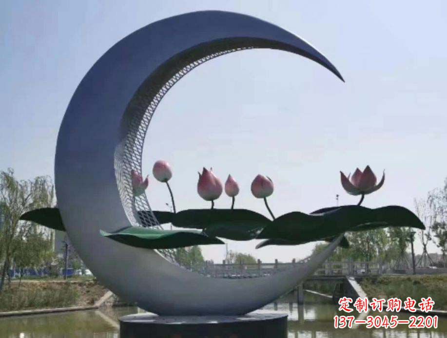 济南不锈钢月亮景观装饰雕塑
