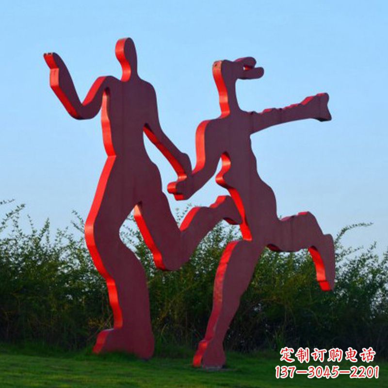 济南情侣心剪影雕塑