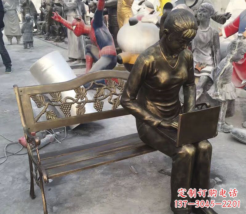 济南中领雕塑推出优雅可爱的女孩铜雕