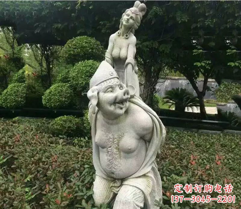 济南纪念猪八戒,收藏高端石雕猪八戒塑像