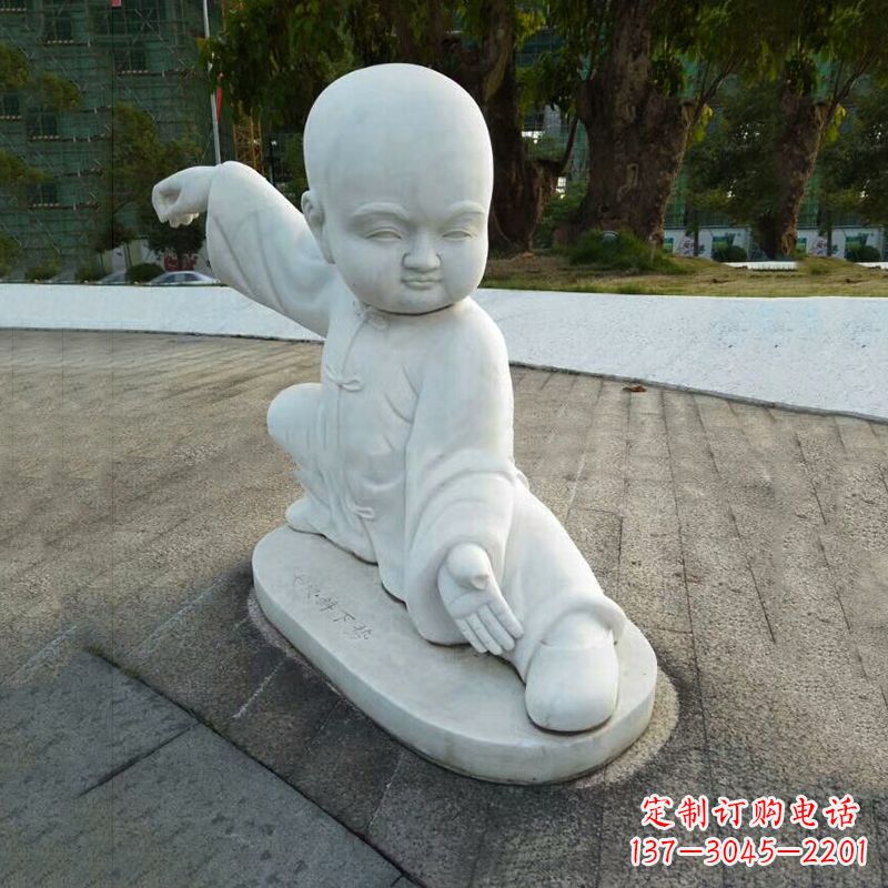 济南瑞士艺术家精美制作的和尚汉白玉石雕塑