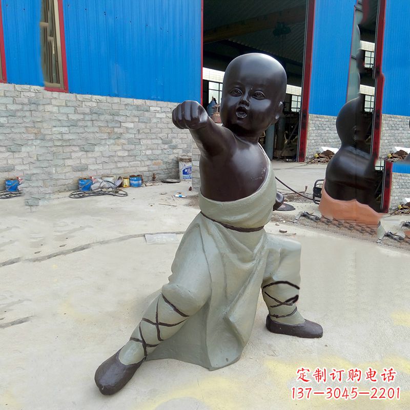 济南精致和尚铜雕塑