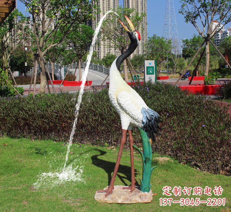 济南精美雕塑仿真仙鹤动物雕塑