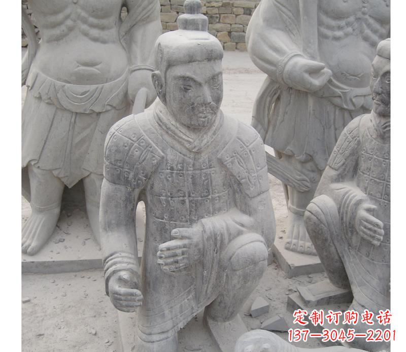 济南古代兵马俑石雕