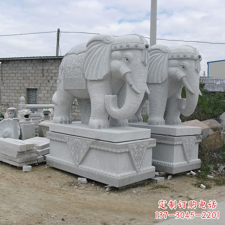 济南古典大象石雕--融入古典文化的精美艺术品