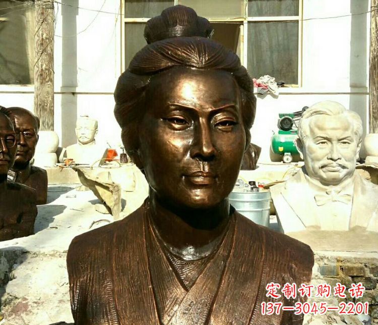 济南传承经典,精美雕塑李清照胸像铜雕