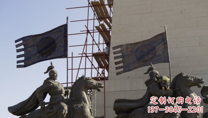 济南古代将军景区铜雕
