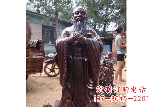 济南人物雕塑精美玻璃钢仿铜雕塑——孔子系列
