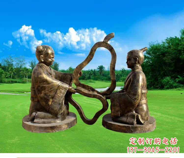 济南精美古代孔融让梨人物铜雕