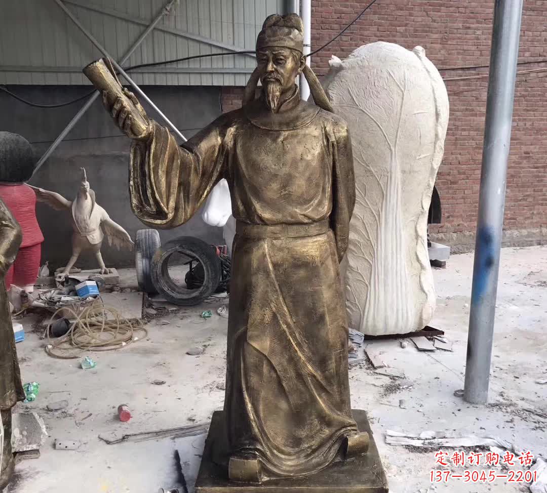 济南古代李白铜雕