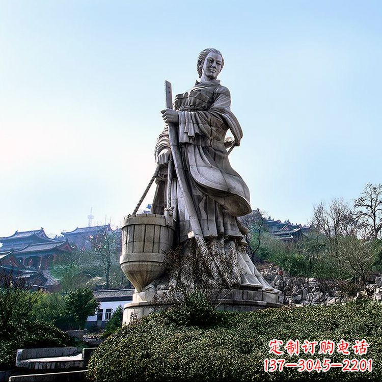 济南浪漫古典,文姜古装美女雕塑