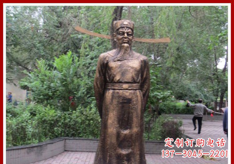 济南古代名人包拯铜雕