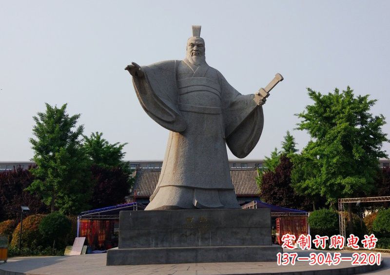 济南古代名人曹操石雕