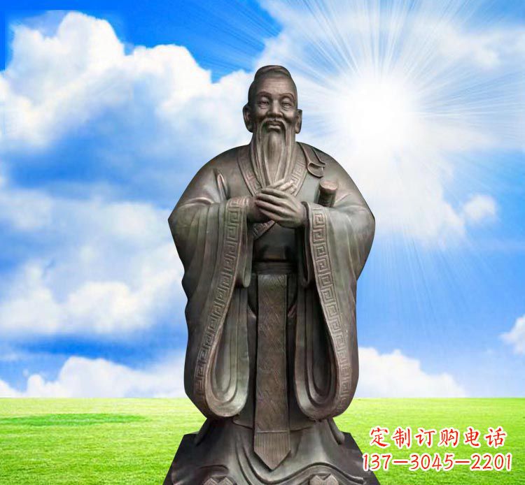 济南孔子铜雕,传承传统文化的艺术鉴赏