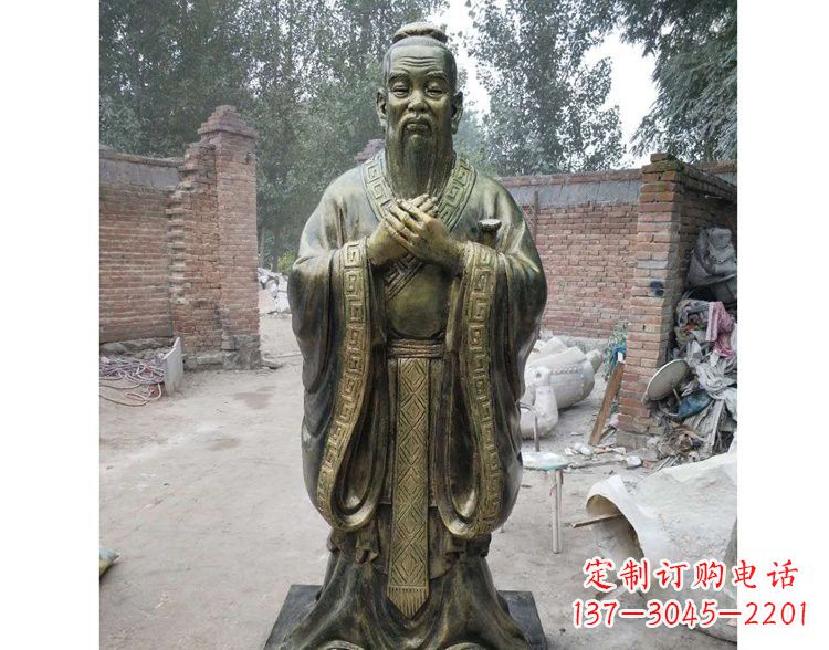 济南古代名人先师孔子铜雕