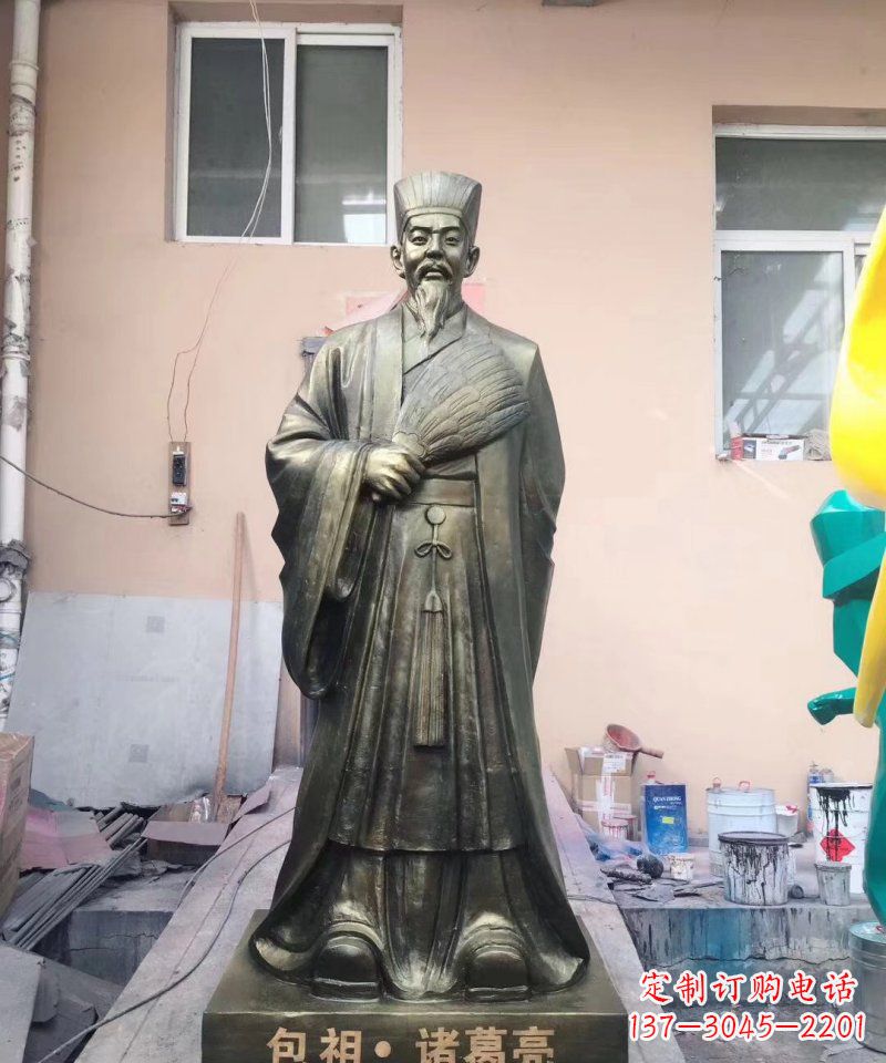 济南中领雕塑经典传承，诸葛亮铜雕！