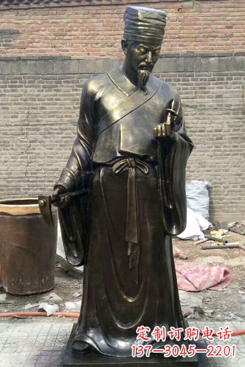 济南中国古典名医李时珍铜雕塑