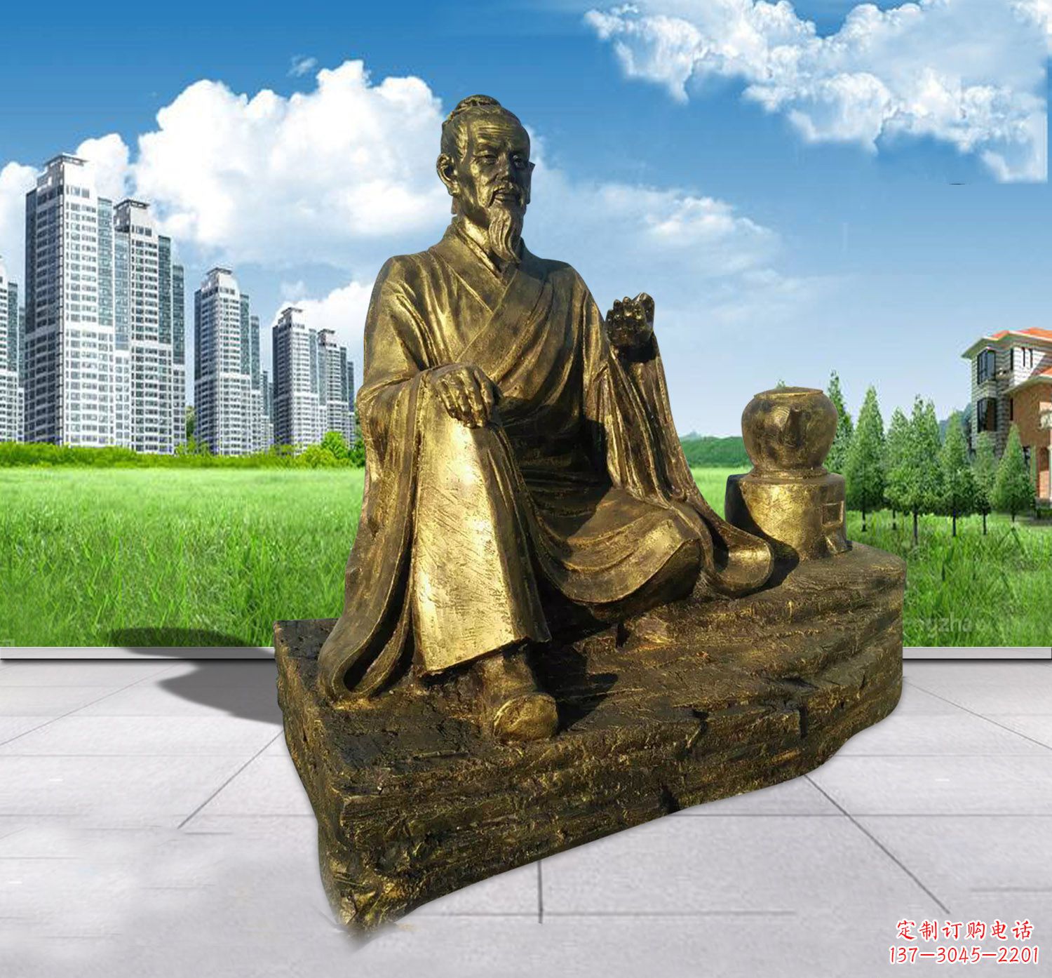 济南匠心独运——中领雕塑张仲景铜雕