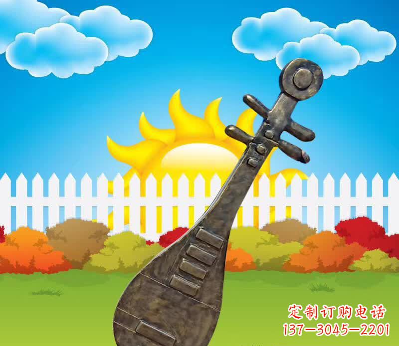 济南古代琵琶广场乐器铜雕