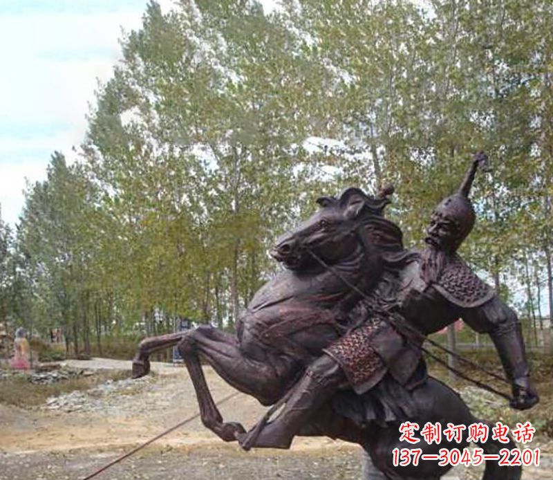 济南古典风格骑马人物雕塑