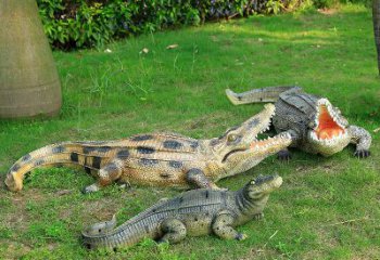 济南可爱的鳄鱼仿真动物雕塑