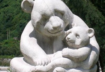 济南公园装饰熊猫石雕
