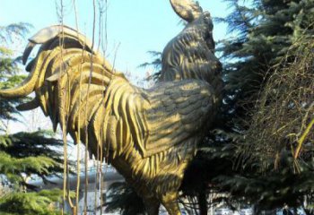 济南艺术级公鸡大型铜雕
