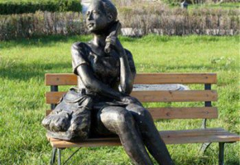 济南人物座椅雕塑——少女望远