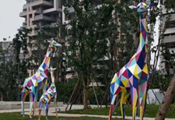 济南精美高雅的长颈鹿雕塑