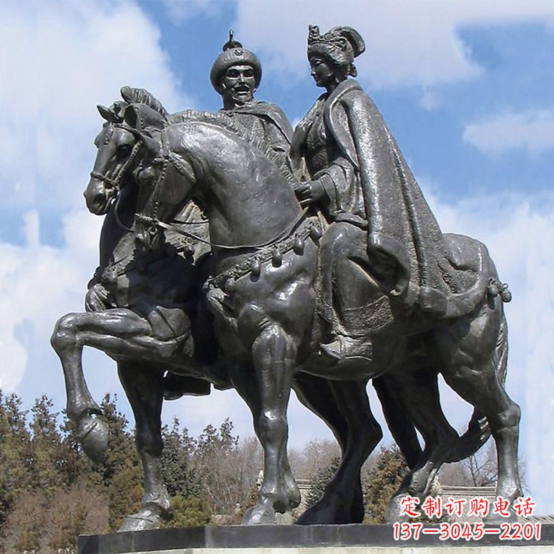 济南古代风采:王昭君骑马雕塑