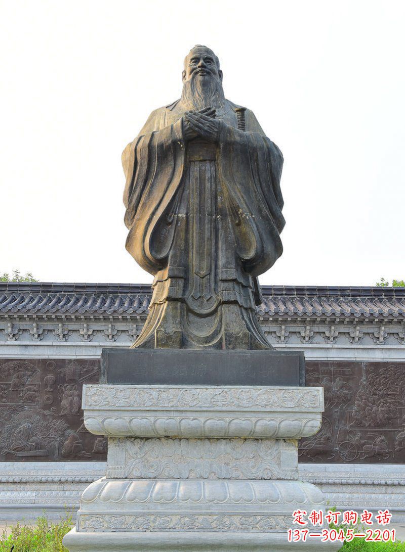 济南古代人物孔子铜雕 (2)