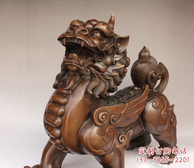 济南古代神兽貔貅铜雕