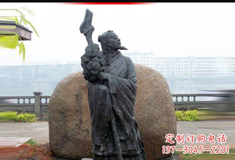 济南传承古代文化,陶渊明雕塑悠久记忆