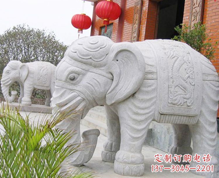 济南传统古典石雕大象