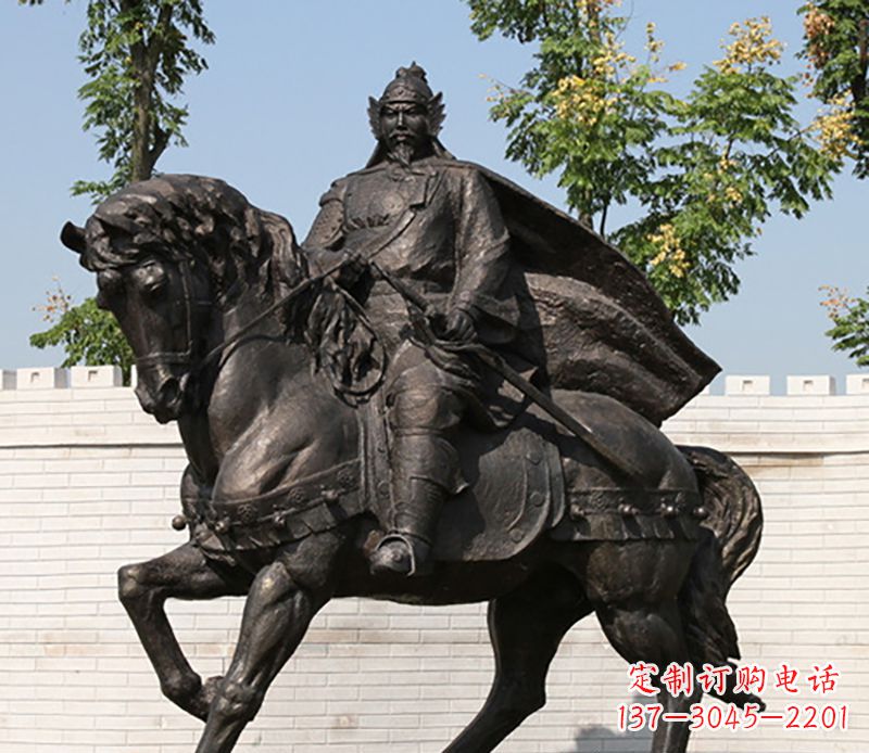 济南古人将军骑马骑马铜雕