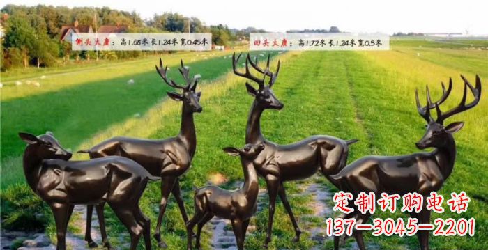 济南古铜雕鹿群，添彩美好家园