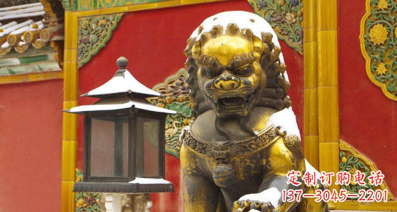 济南故宫黄铜北京狮子铜雕