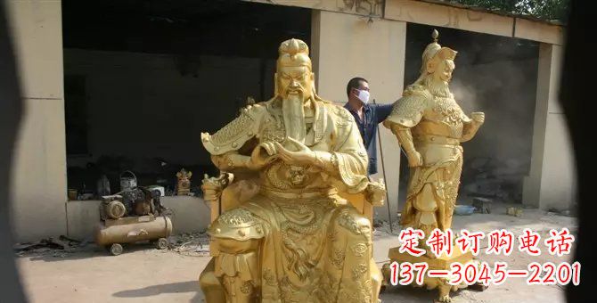 济南关帝武财神铜雕
