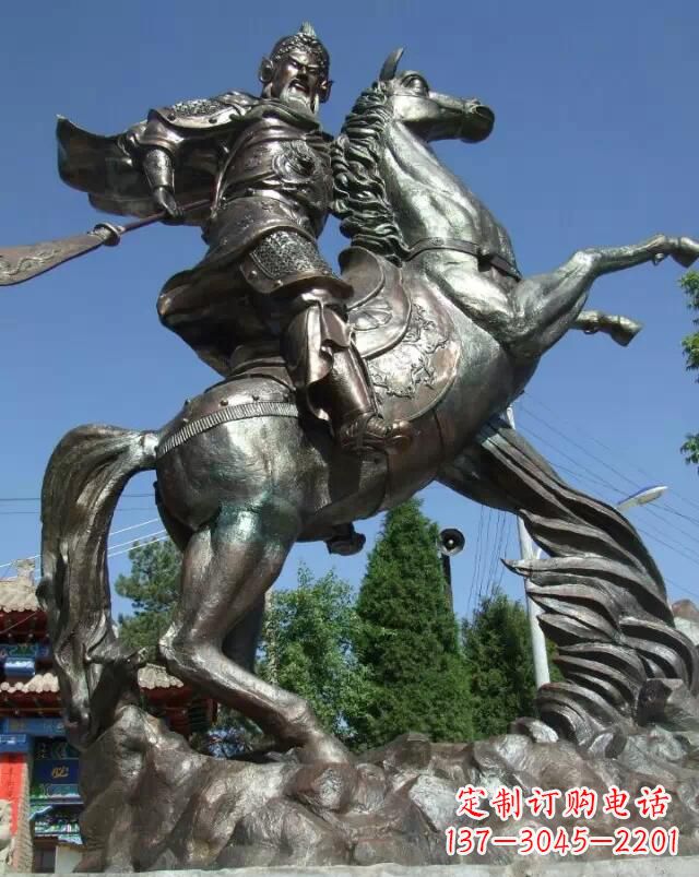 济南精美绝伦的关公骑马雕塑