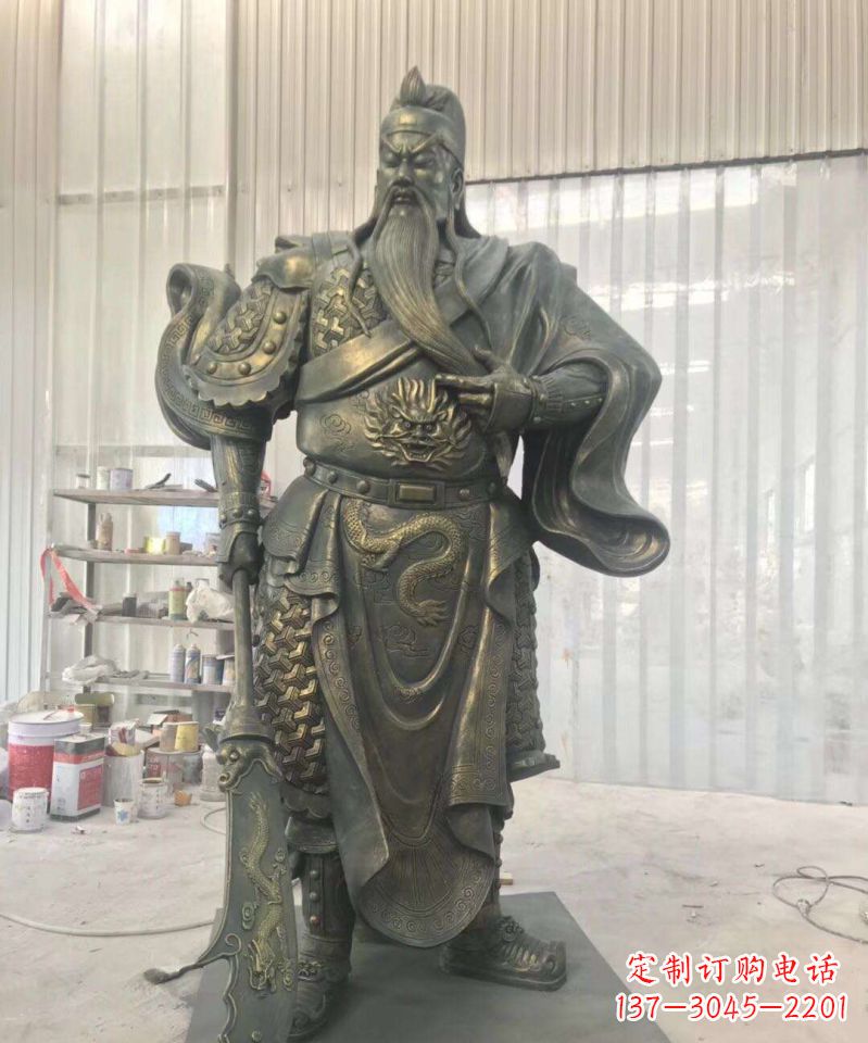 济南关公铜雕–传承古老的英雄气概