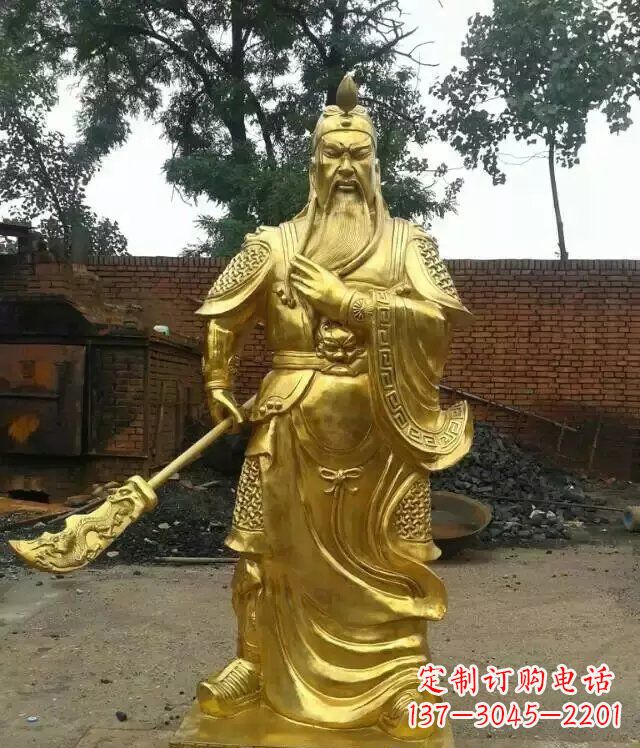 济南关公提刀武财神铜雕 (5)