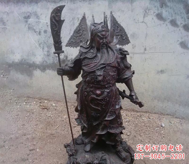 济南关公武财神提刀铜雕