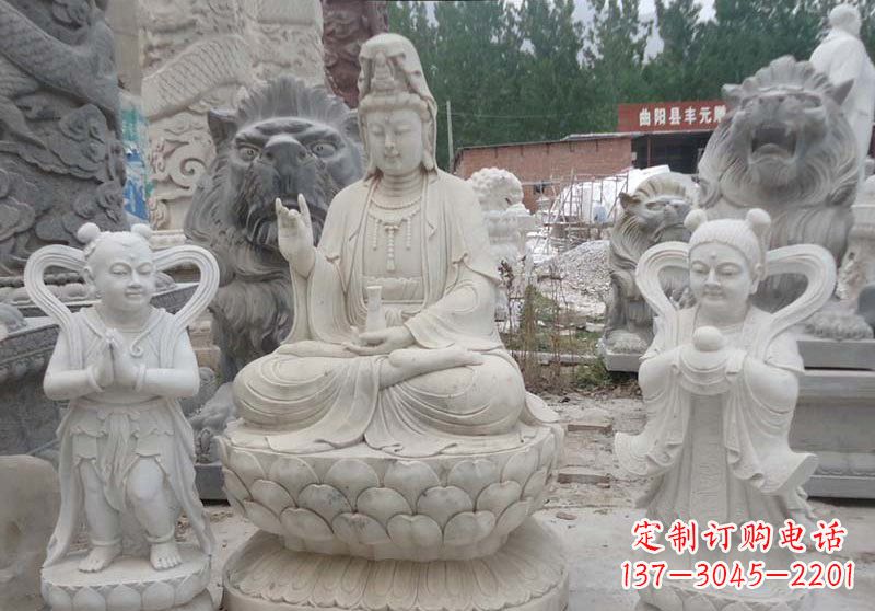 济南观音菩萨善财童子和龙女雕塑