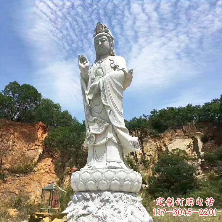 济南观音菩萨石雕大型景观雕塑