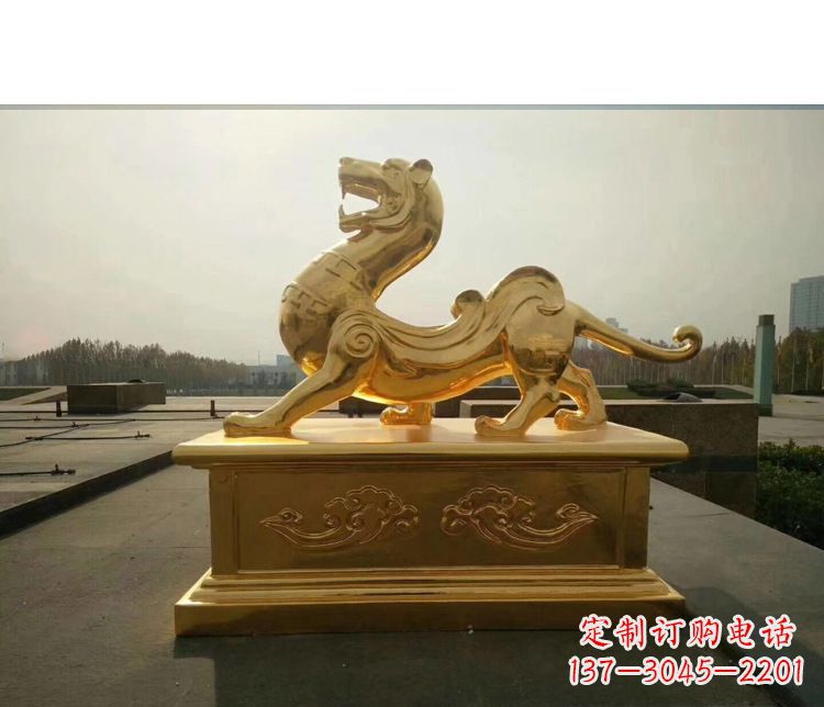 济南广场白虎神兽铜雕
