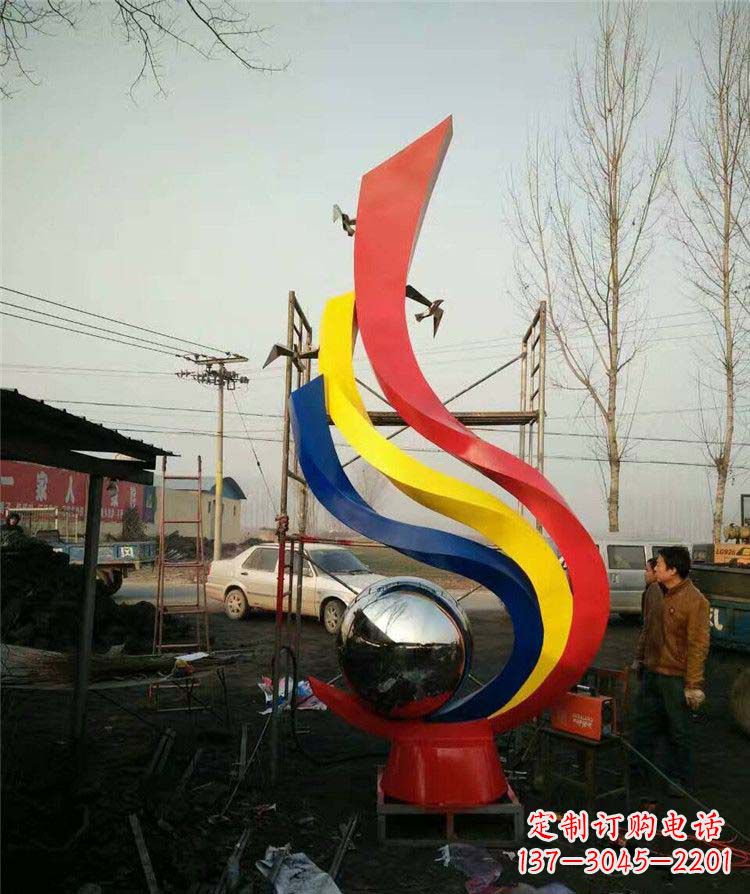 济南不锈钢彩色凤凰雕塑