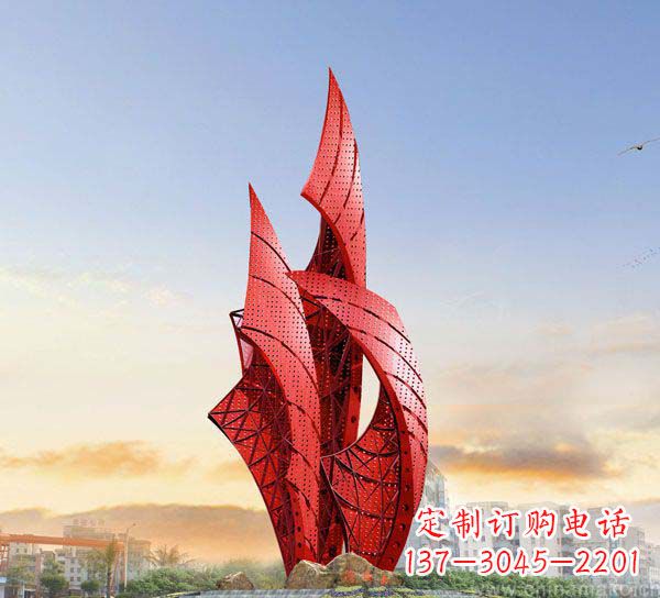 济南不锈钢抽象船帆雕塑