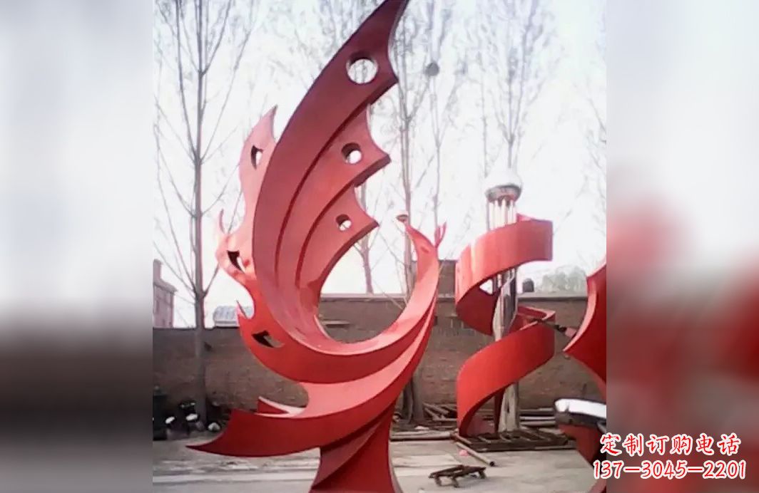济南广场不锈钢抽象凤凰雕塑