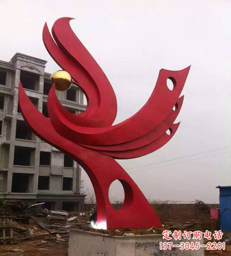 济南全新抽象凤凰不锈钢雕塑