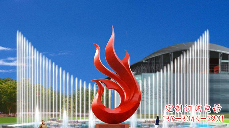 济南广场不锈钢抽象凤凰景观雕塑